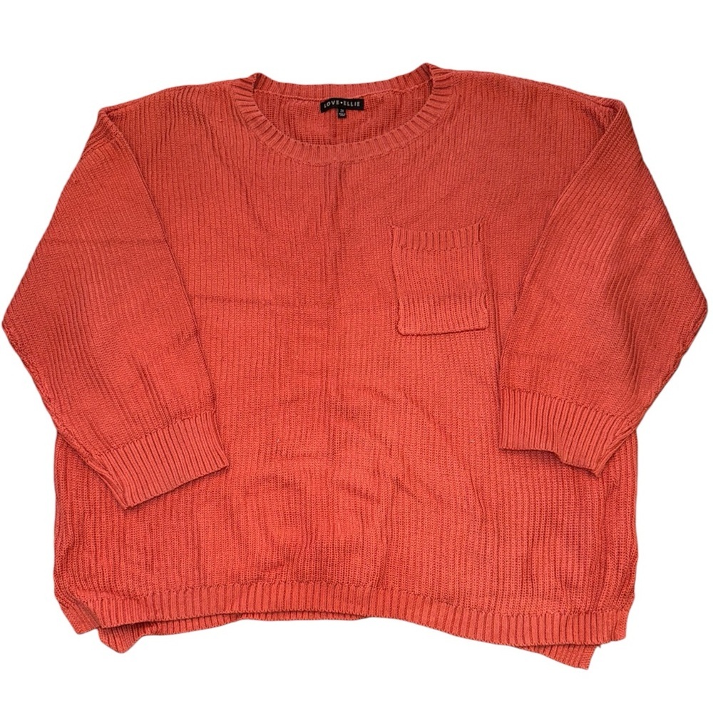 Love Ellie Orange Crew Neck Pocket Sweater XXL